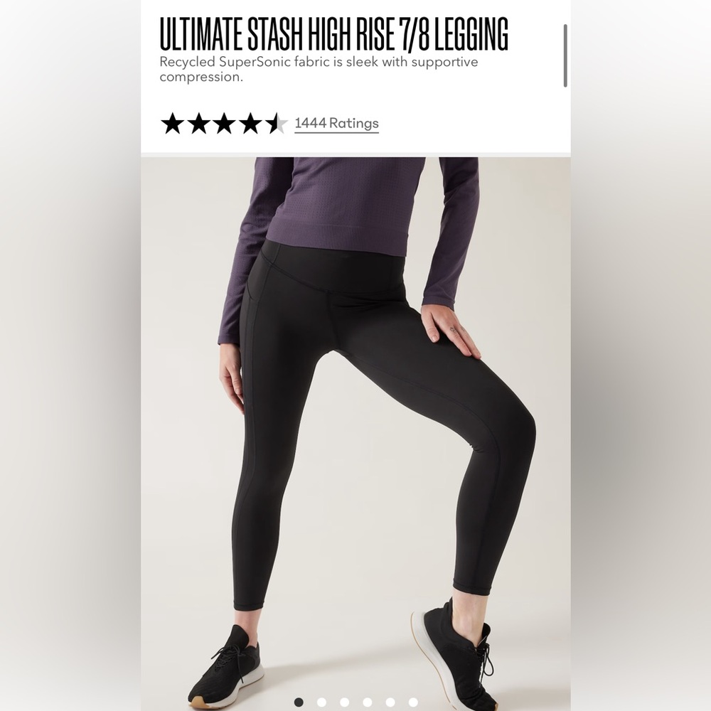 ATHLETA ULTIMATE STASH HIGH RISE 7/8 LEGGING - Size:  Small - Color: Navy